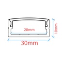 Profile LED strip surface - 10x30mm - With diffuser - 2 meters