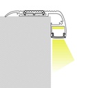 LED strip profile for staircase - 27x63mm - With diffuser - 2 meters