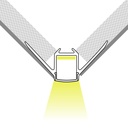 Profile for LED Strip - Recessed / Trimless for Outer Corner - With diffuser - 2 meters