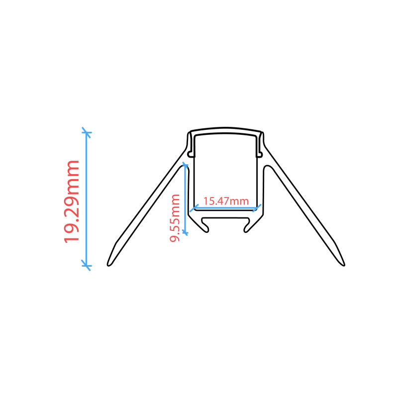 Profile for LED Strip - Recessed / Trimless for Outer Corner - With diffuser - 2 meters