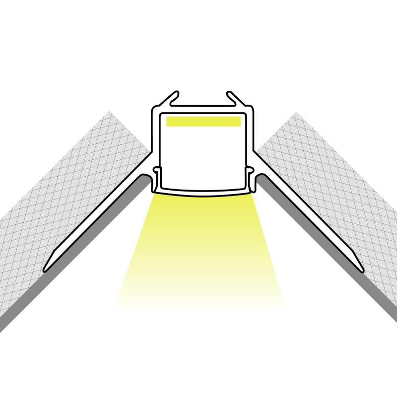 Profile for LED Strip - Recessed / Trimless for Inner Corner - With diffuser - 2 meters