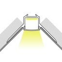 Profile for LED Strip - Recessed / Trimless for Inner Corner - With diffuser - 2 meters