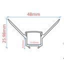 Profile for LED Strip - Recessed / Trimless for Inner Corner - With diffuser - 2 meters