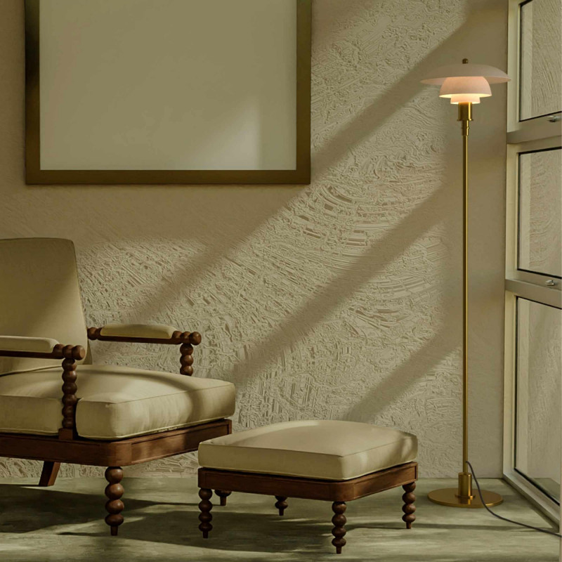 Design floor lamp "Marshal" - Glass shade - E27