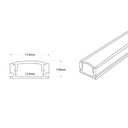 Profile for LED Strip - Surface Mounted - 17x8mm - Complete kit - 1 meter