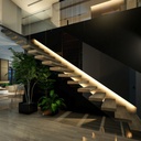 Profile for LED Strip - Surface Mounted - 17x8mm - Complete kit - 1 meter