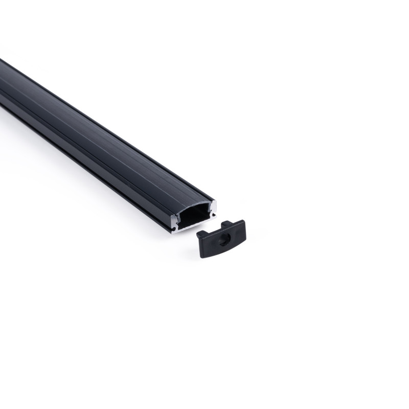 Profile for LED Strip - Surface Mounted - 17x8mm - Complete kit - 1 meter