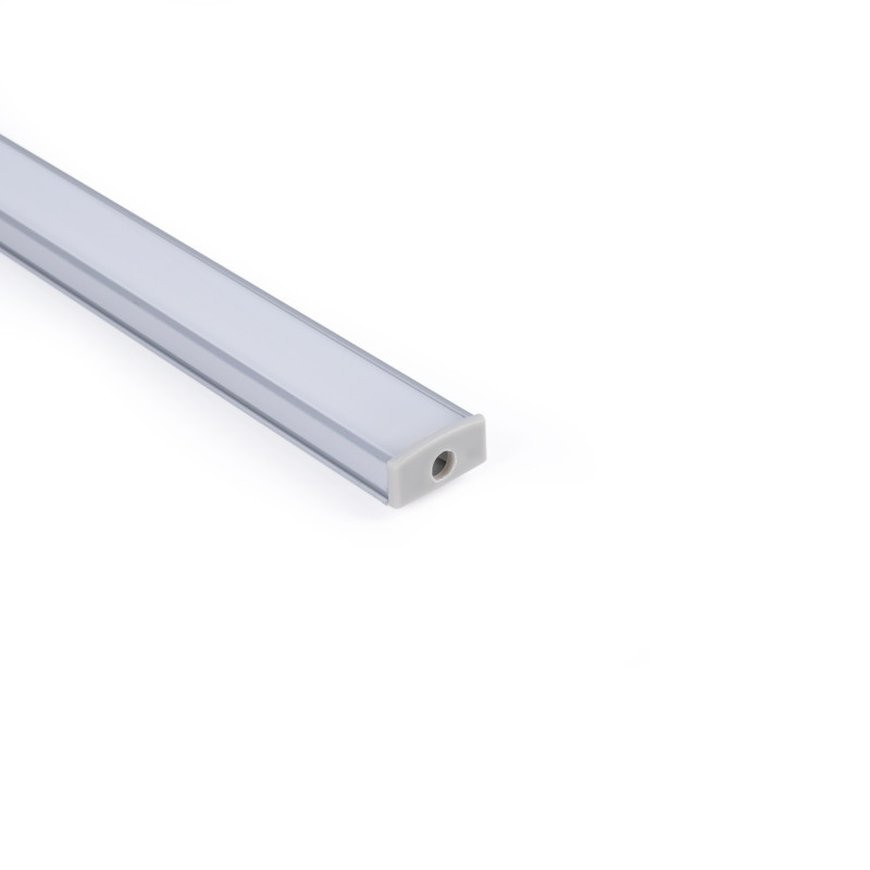 Profile for LED Strip - Surface Mounted - 17x8mm - Complete kit - 1 meter