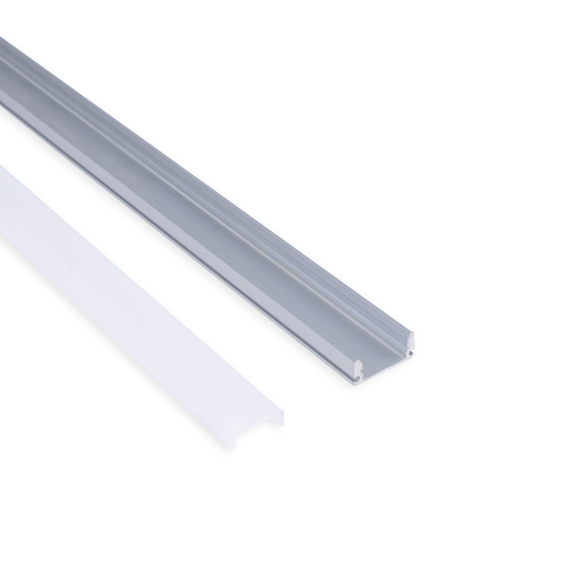 Profile for LED Strip - Surface Mounted - 17x8mm - Complete kit - 1 meter