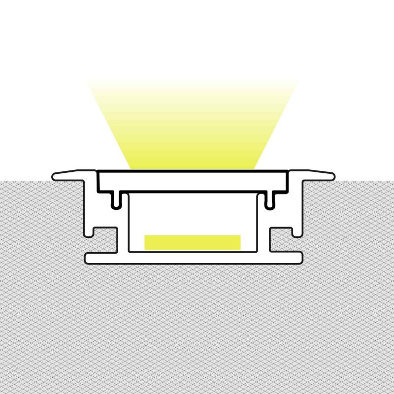 Perfil tira LED de suelo - 27x10mm - Con difusor - 2 metros