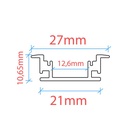 Perfil tira LED de suelo - 27x10mm - Con difusor - 2 metros