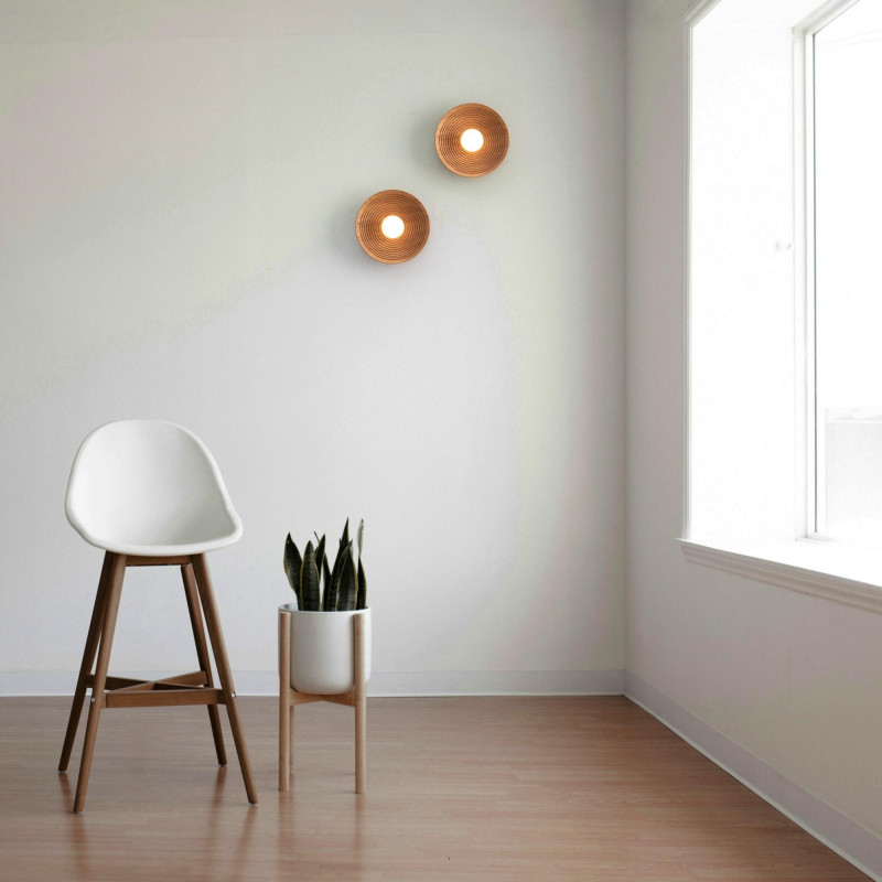 Wooden design wall light "RIANNE" - G9 - Ø28cm
