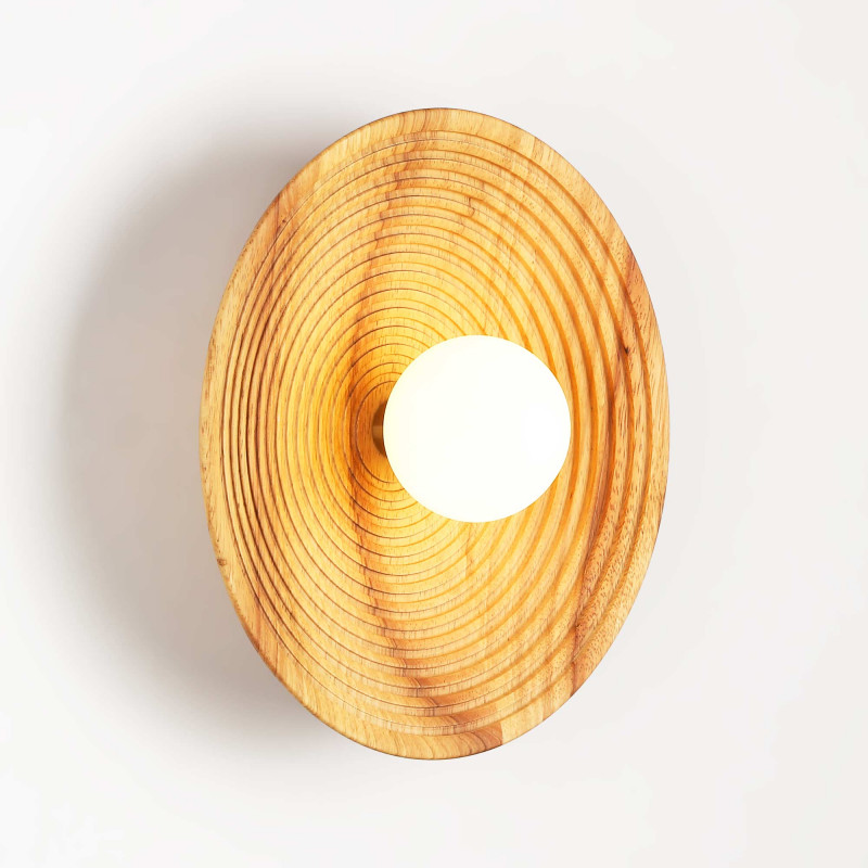 Wooden design wall light "RIANNE" - G9 - Ø28cm