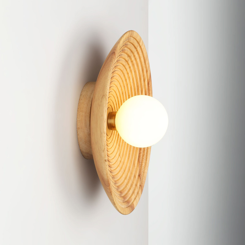 Wooden design wall light "RIANNE" - G9 - Ø28cm