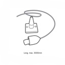 Hanging kit for three-phase rail - Cable 1,5m (1 pcs.)