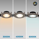 Indoor LED Downlight- 7W - CCT - TRIAC- 630lm - Cut Ø 70mm - IP20