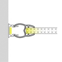 LED Strip Profile for 11mm Glass - With Diffuser - Black - 2 Meters