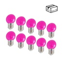 Pack of 10 LED bulbs E27 1W one color