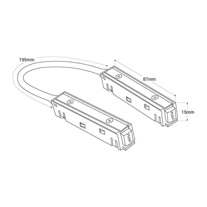 Corner connector for magnetic rails 20mm