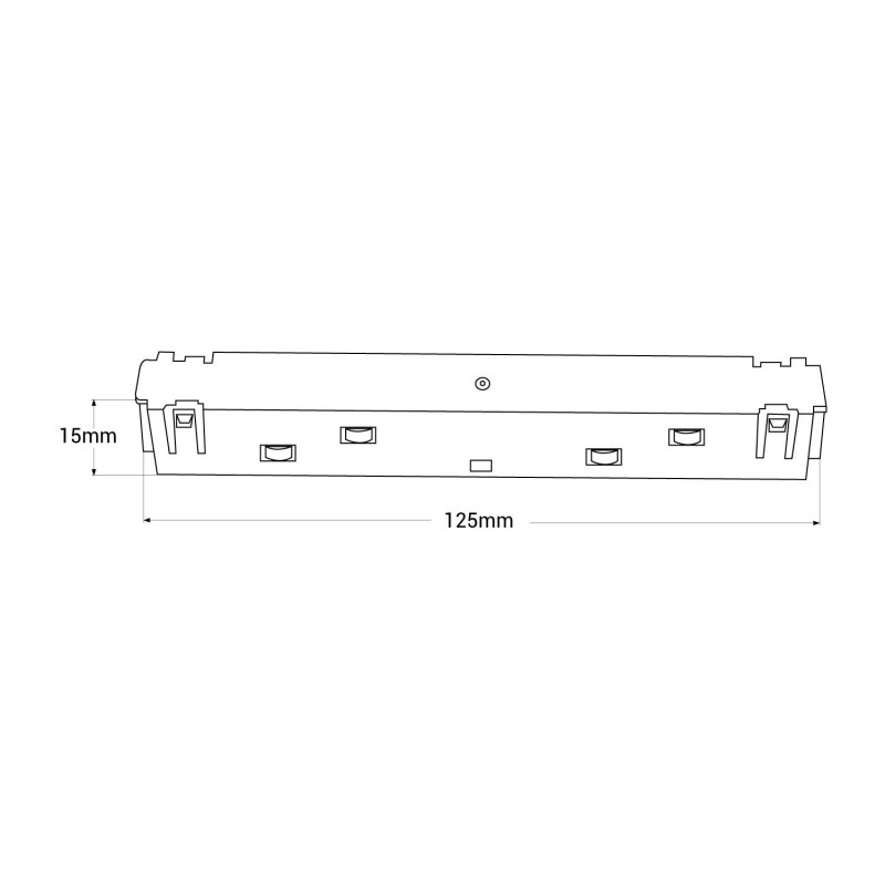 Straight connection connector for magnetic rails 20mm
