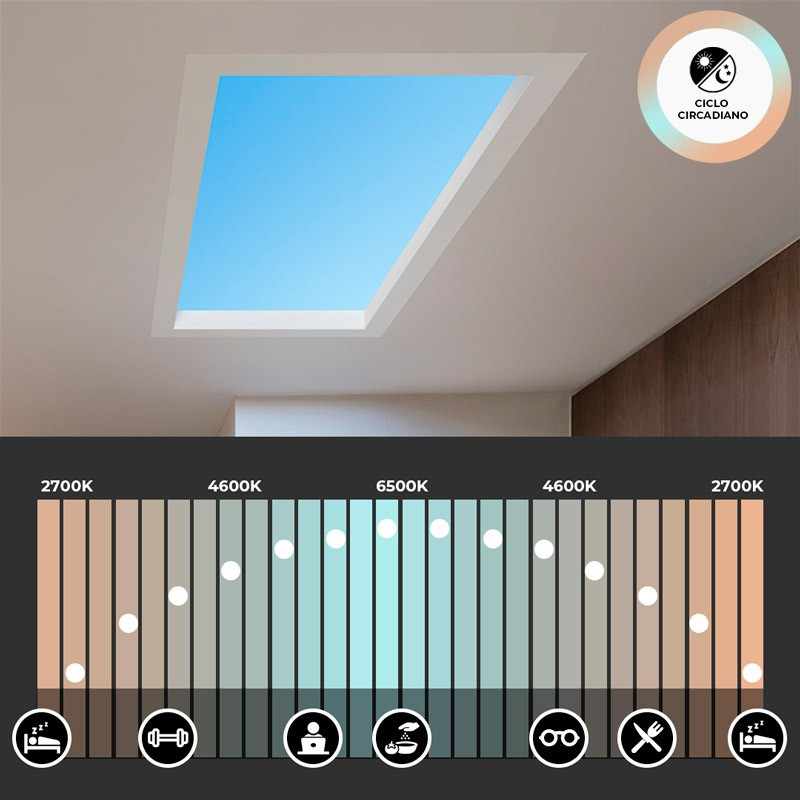 "SMART Blue Skylight" LED Panel - Sky effect - Daylight - 50W - 60x30cm