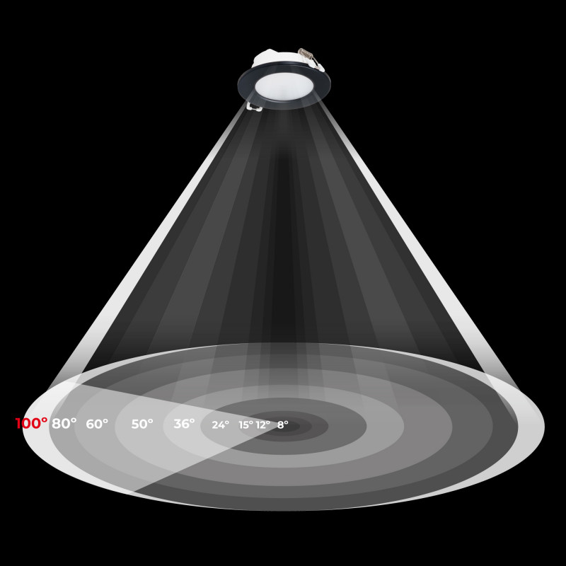 Kit Downlight LED exterior 5W - IP65 -  3000K + Aro intercambiable - TRIAC regulable - Corte Ø68mm