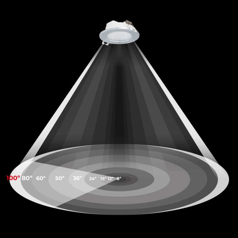 Kit Downlight LED exterior 5W - IP65 -  3000K + Aro intercambiable - TRIAC regulable - Corte Ø68mm