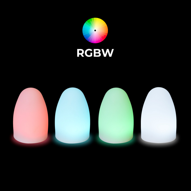 RGBW 1,5W Outdoor table lamp - Rechargeable - White resin - IP65
