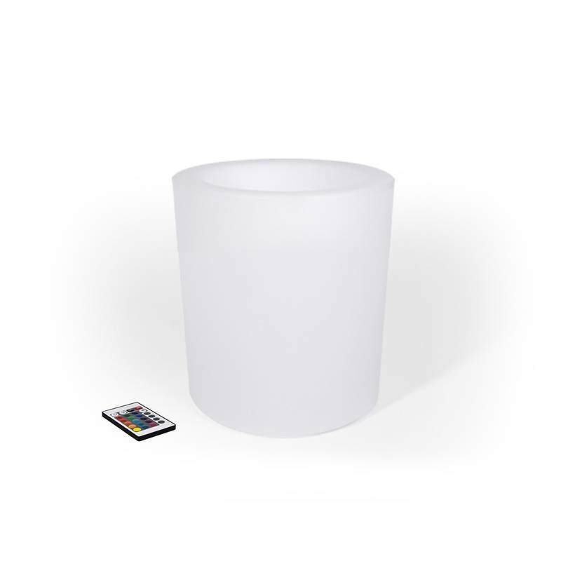 Rechargeable RGBW LED planter - 5W - White resin - IP65 - 40x40cm