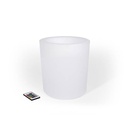 Rechargeable RGBW LED planter - 5W - White resin - IP65 - 40x40cm