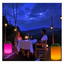 Rechargeable RGBW LED planter - 5W - White resin - IP65 - 40x40cm