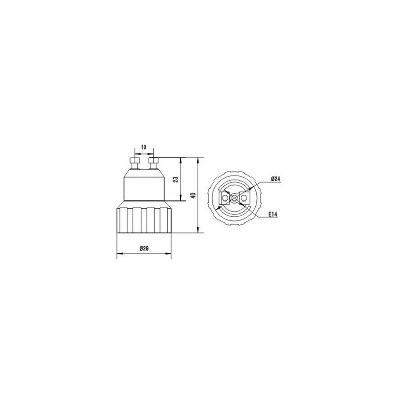 Adapter from GU10 to E14 thread