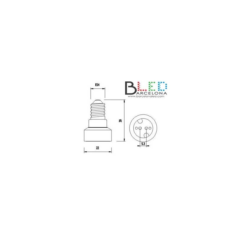 E14 to MR16 thread adapter