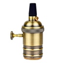 Retro vintage lamp holder socket bronze finish with switch E27