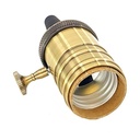 Retro vintage lamp holder socket bronze finish with switch E27