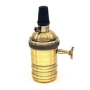 Retro vintage lamp holder socket bronze finish with switch E27