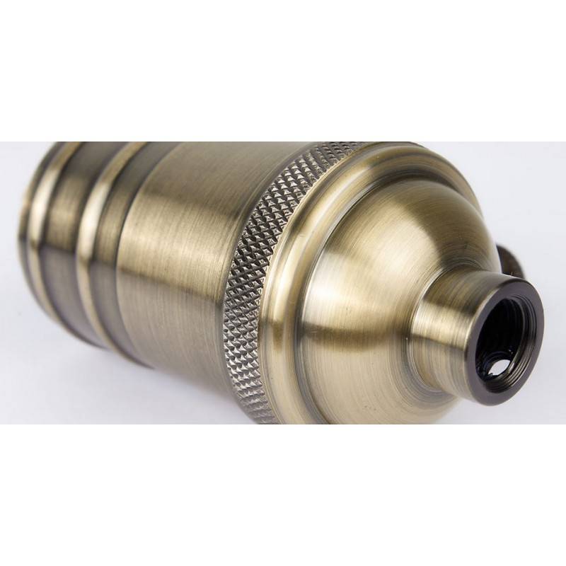 Retro vintage lamp holder socket bronze finish with switch E27