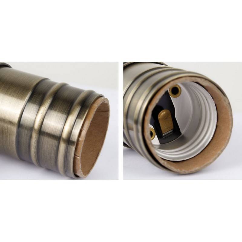 Retro vintage lamp holder socket bronze finish with switch E27