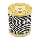Decorative braided textile electric cable 2x0,75 black and white - 10 meters