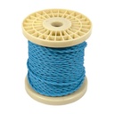 Decorative braided textile electric cable 2x0.75 blue