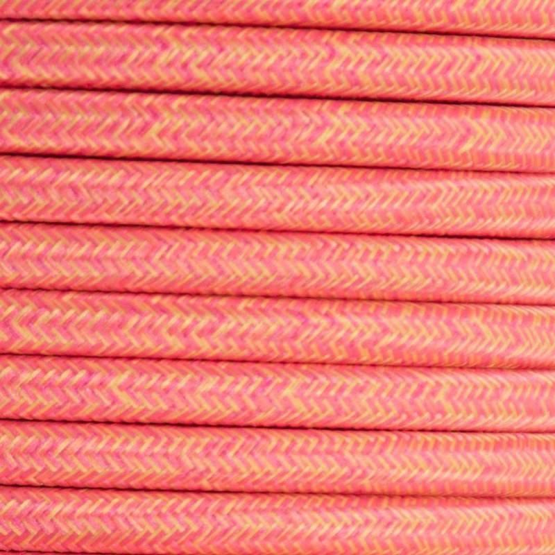 2X0,75 tiger color (pink and yellow) decorative textile electric cable, Nordic style
