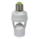 Adapter for E27 LED bulb with PIR 360º motion sensor IP20