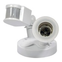 Lamp holder for E27 LED bulb with PIR 180º motion sensor IP44