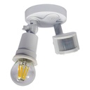 Lamp holder for E27 LED bulb with PIR 180º motion sensor IP44