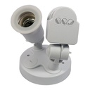 Lamp holder for E27 LED bulb with PIR 180º motion sensor IP44