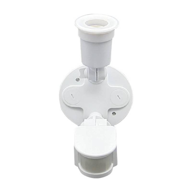 Lamp holder for E27 LED bulb with PIR 180º motion sensor IP44