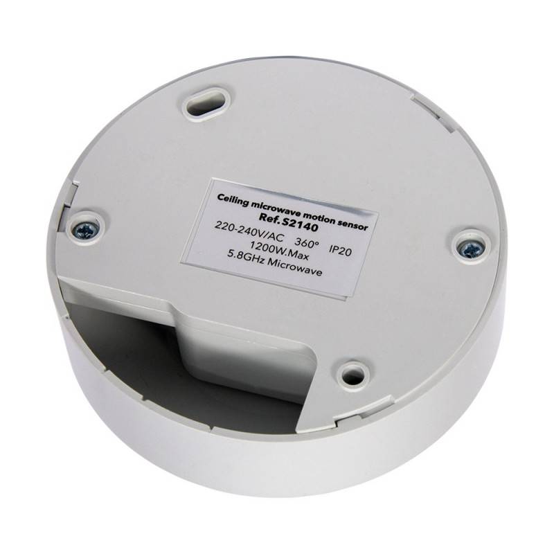 Microwave motion sensor for ceiling 360º IP20