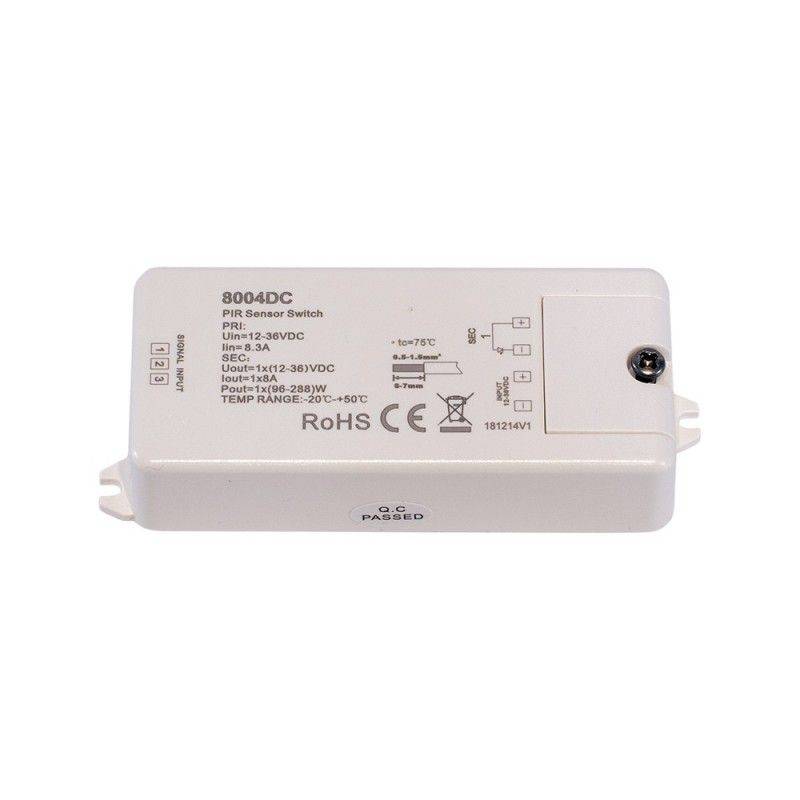 PIR motion sensor 12-36V-DC 8A 60º IP20