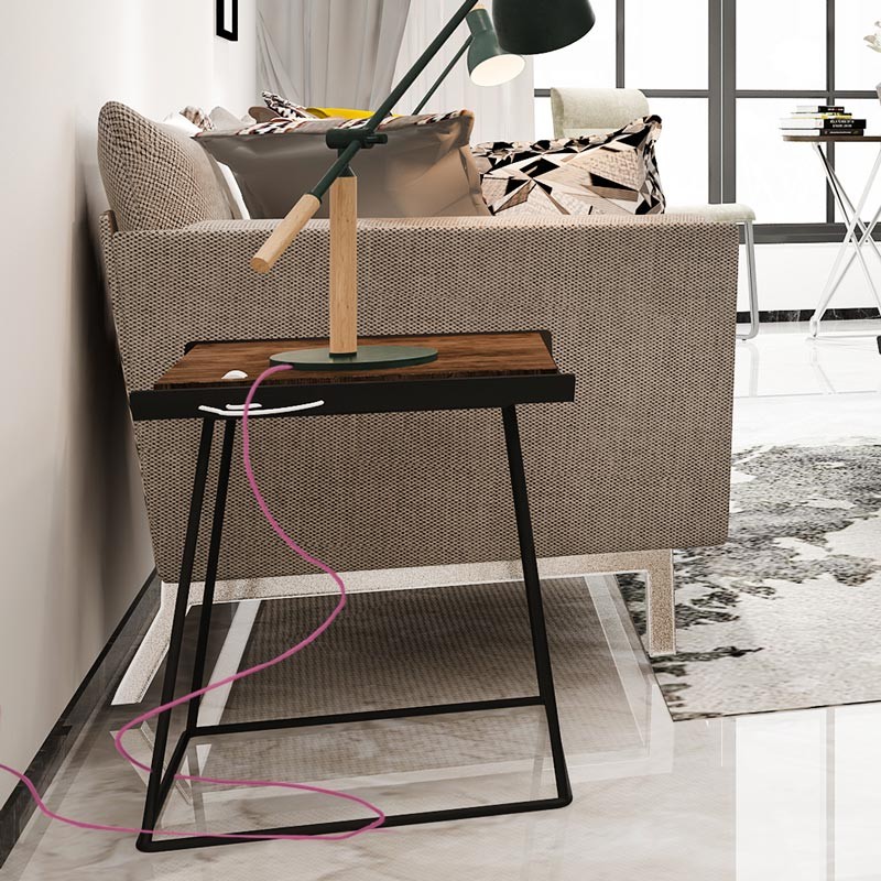 Nordic style colored textile electric cable 2x0.75