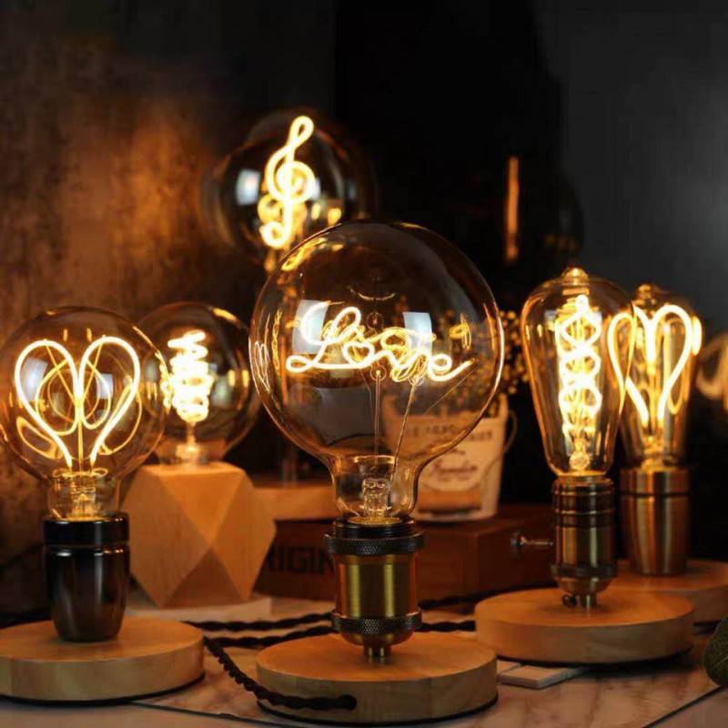 Decorative filament bulb "LOVE" - E27 G125 - 4W - 2200K